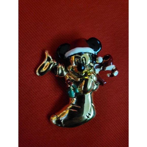 Christmas Mickey Mouse Pin Signed Napier - Picture 2 of 8